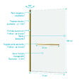 AURLANE - Pare baignoire Rabattable avec porte-serviette 70x120 cm - Profilé Or Brossé - Verre 4 mm - vignette