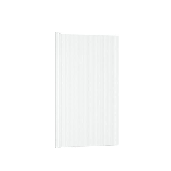 AURLANE - Pare baignoire Rabattable 80x140cm - Profilé Blanc - Verre Trempé Ondulé 5mm - WAVY - large