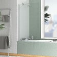 AURLANE - Pare baignoire Rabattable 80x140cm - Profilé Chromé - Verre Trempé 4mm - ELEMENTARY - vignette