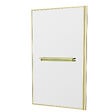 AURLANE - Pare baignoire Rabattable 75x130cm en Verre trempé - Porte-serviette et Etagère Or Doré Brossé - vignette