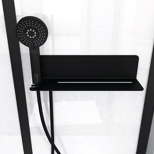 AURLANE - Cabine de douche 115x90x210 cm avec receveur + bonde 90mm + Grille linéaire - FACTORY 2 - large