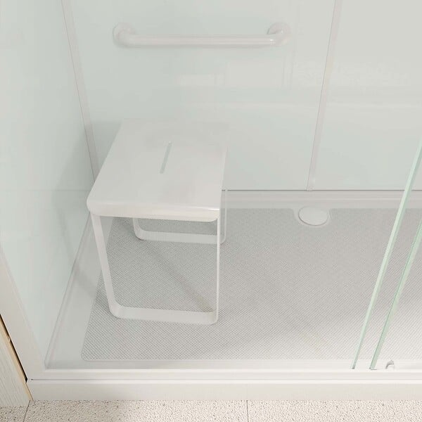 AURLANE - Cabine de douche blanche sécurisée et accessible à tous 160x85x220cm - Mitigeur Thermostatique - large