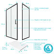 AURLANE - PACK PAROI PORTE DE DOUCHE + PAROI RETOUR + RECEVEUR A POSER - 120x90 COULISSANTE-CRUSH MOON 120x90 - vignette