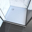 AURLANE - Porte de douche Pivotante et retour profilés noir + receveur a poser - 80x80x204cm - CRUSH PIVOTANTE - vignette