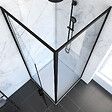 AURLANE - Porte de douche Pivotante et retour profilés noir + receveur a poser - 80x80x204cm - CRUSH PIVOTANTE - vignette