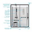 AURLANE - Cabine de douche Sécurisée et Accessible à Tous 160x85x220cm - Mitigeur Thermostatique - vignette