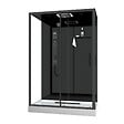 AURLANE - Cabine de douche Hydromassante 140x85x218 cm - Porte coulissante - Fonds & Profilés Noir Mat - vignette