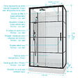 AURLANE - Cabine de douche 110x80cm / Receveur Haut - Verre transparent sérigraphié et Blanc - Profilés Noir - vignette