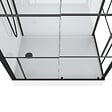 AURLANE - Cabine de douche 110x80cm / Receveur Haut - Verre transparent sérigraphié et Blanc - Profilés Noir - vignette