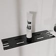 AURLANE - Cabine de Douche Carrée 90x90 - Colonne Thermostatique Noire et Receveur Haut Effet Pierre - vignette