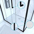 AURLANE - PACK PAROI PORTE DE DOUCHE + PAROI RETOUR + RECEVEUR A POSER - 120x80 COULISSANTE -CRUSH MOON 120x80 - vignette