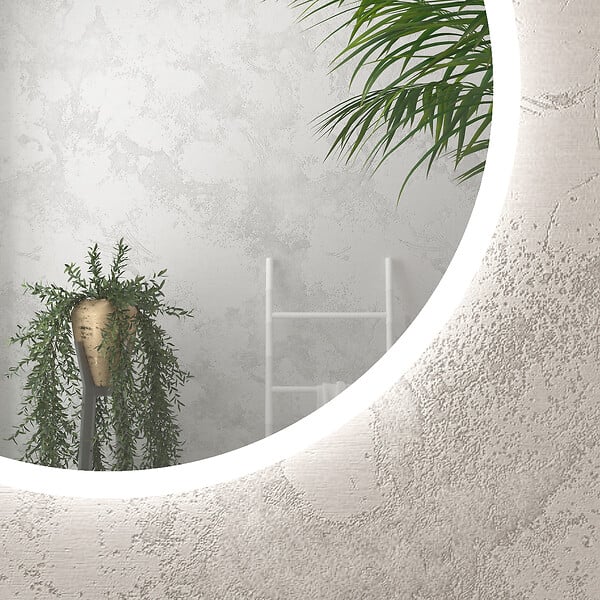 AURLANE - Miroir salle de bain rond avec eclairage LED - Diamètre 60cm - GO LED - large