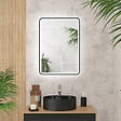 AURLANE - Miroir salle de bain avec eclairage LED et contour noir - 50x70cm - GO BLACK LED - vignette