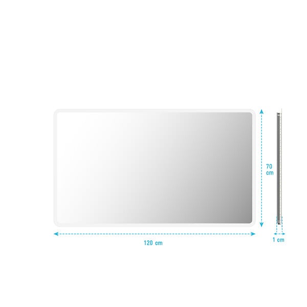 AURLANE - Miroir salle de bain avec eclairage LED - 120x70cm - GO LED - large