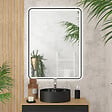 AURLANE - Miroir LED salle de bain et contour noir - 100x70cm - GO BLACK LED - vignette
