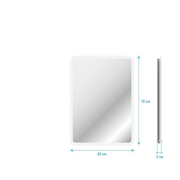 AURLANE - Miroir salle de bain avec eclairage LED - 50x70cm - GO LED - large