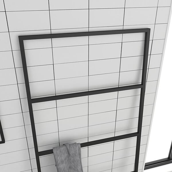 GALEDO - Porte serviettes en métal Noir Mat 60x176cm - Type Atelier - FACTO DARK 2 - large