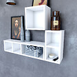 AURLANE - Etagère murale 40x20x20cm blanche de rangement 2 emplacements - PERSONALYZ DUO - vignette