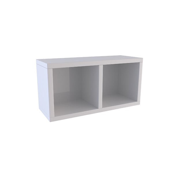 AURLANE - Etagère murale 40x20x20cm blanche de rangement 2 emplacements - PERSONALYZ DUO - large