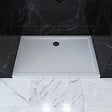 AURLANE - RECEVEUR DE DOUCHE A POSER EXTRA-PLAT EN ACRYLIQUE BLANC RECTANGLE - 100x80cm - BAC DE DOUCHE - vignette