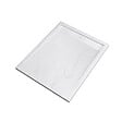 AURLANE - Receveur en acrylique Blanc Effet Pierre 80x100x4 cm + Grilles Linéaires Chrome et Blanche Mate - vignette