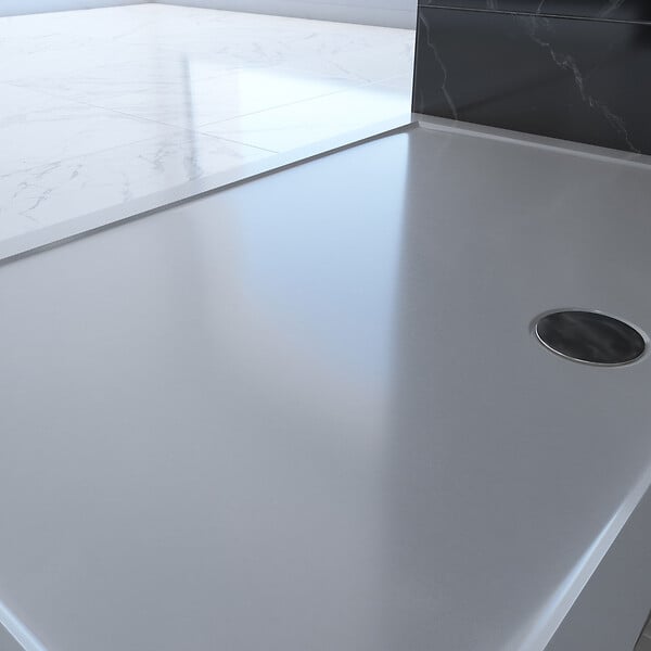 AURLANE - RECEVEUR DE DOUCHE A POSER EXTRA-PLAT EN ACRYLIQUE BLANC RECTANGLE - 140x90cm - BAC DE DOUCHE - large