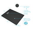 AURLANE - Receveur de douche Noir Effet Pierre 90x120 cm et Grille décor Perforée en Inox - vignette