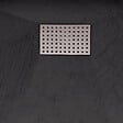 AURLANE - Receveur de douche Noir Effet Pierre 90x120 cm et Grille décor Perforée en Inox - vignette