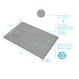 AURLANE - Receveur de douche Gris Effet Pierre 90x140 cm et Grille décor Perforée en Inox - vignette