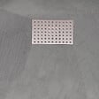 AURLANE - Receveur de douche Gris Effet Pierre 90x140 cm et Grille décor Perforée en Inox - vignette