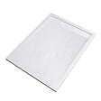 AURLANE - Receveur en acrylique Blanc Effet Pierre 90x120x4 cm + Grilles Linéaires Chrome et Blanche Mate - vignette