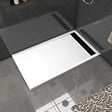 AURLANE - Receveur en acrylique Blanc 80x140x5 cm + Grilles Linéaires Chrome et Noire - WHITENESS II - vignette