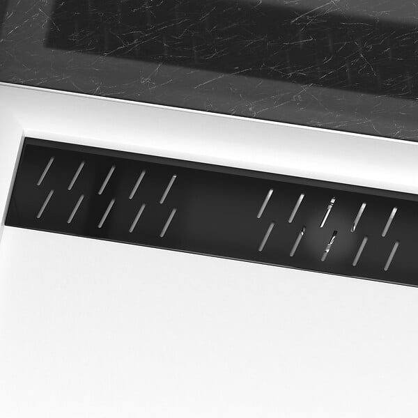 AURLANE - Receveur en acrylique Blanc 80x140x5 cm + Grilles Linéaires Chrome et Noire - WHITENESS II - large