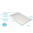 AURLANE - Receveur de douche en résine blanc 80x140x3 cm effet pierre granit + grille linéaire blanche mate - vignette