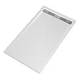 AURLANE - Receveur en acrylique Blanc 90x140x5 cm - Grille Linéaire Chrome - WHITENESS II - vignette