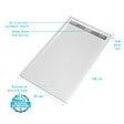 AURLANE - Receveur en acrylique Blanc 90x140x5 cm - Grille Linéaire Chrome - WHITENESS II - vignette