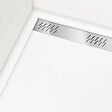 AURLANE - Receveur en acrylique Blanc 80x80x4 cm - Grille Linéaire Chrome - WHITENESS II - vignette
