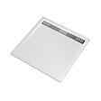 AURLANE - Receveur en acrylique Blanc 90x90x4 cm - Grille Linéaire Chrome - WHITENESS II - vignette