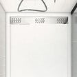 AURLANE - Receveur en acrylique Blanc 90x90x4 cm - Grille Linéaire Chrome - WHITENESS II - vignette