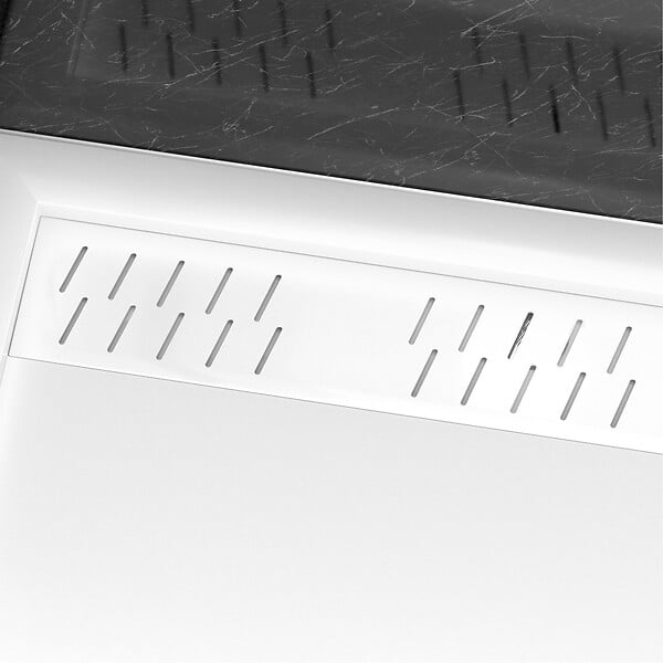 AURLANE - Receveur en acrylique Blanc 80x100x4 cm + Grilles Linéaires Chrome et Blanche Mate - large