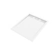 AURLANE - Receveur en acrylique Blanc 80x100x4 cm + Grilles Linéaires Chrome et Blanche Mate - vignette