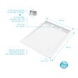AURLANE - Receveur en acrylique Blanc 80x100x4 cm + Grilles Linéaires Chrome et Blanche Mate - vignette