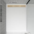 AURLANE - Receveur en acrylique Blanc 90x120x4 cm + Grilles Linéaires Chrome et Or Brossé - WHITENESS II - vignette