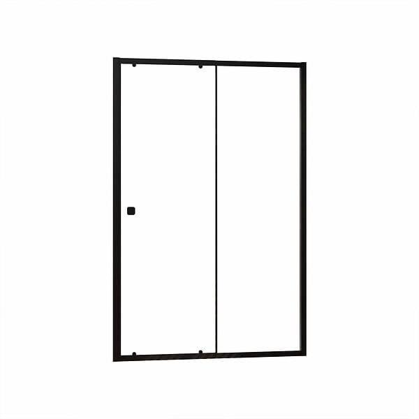 AURLANE - Porte de douche coulissante Noir 120x185cm - Extensible de 112.5 à 126.5 cm - BLACK SLIDE 120 - large
