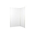 AURLANE - Pack 2 Panneaux Muraux en Aluminium Blanc 120+90x210 cm + Profilés Or Doré Brossé - vignette