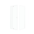 AURLANE - Pack porte de douche pivotante blanc de 78 à 90x185cm + retour 80 verre 5mm - WHITY PIVOT - vignette