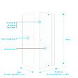 AURLANE - Pack porte de douche pivotante blanc de 78 à 90x185cm + retour 80 verre 5mm - WHITY PIVOT - vignette