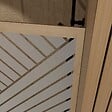 AURLANE - Paroi de douche 120x200 HINATA - Style Japandi Geometrique - Cadre Effet Bois - Verre 6mm - vignette