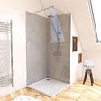 AURLANE - Pack de 2 Panneaux Muraux Pierre Light Grey 90x210 cm avec Profilés ANODISE BRILLANT - STONE'IT - vignette