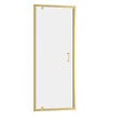 AURLANE - Porte de douche Pivotante 80x200cm - Profilés Or Doré Brossé - Verre Trempé 6mm - GOLDY CRUSH - vignette